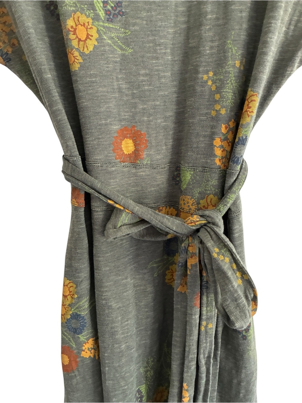 Toad&Co Cue Wrap Short Sleeve Dress Olive Floral Dress XL - Picture 6 of 10